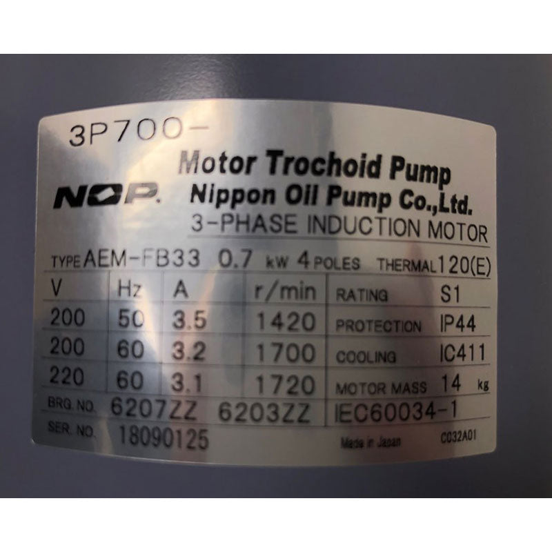 NOP Motor T-ROTOR Pump 3P700-320EVB 