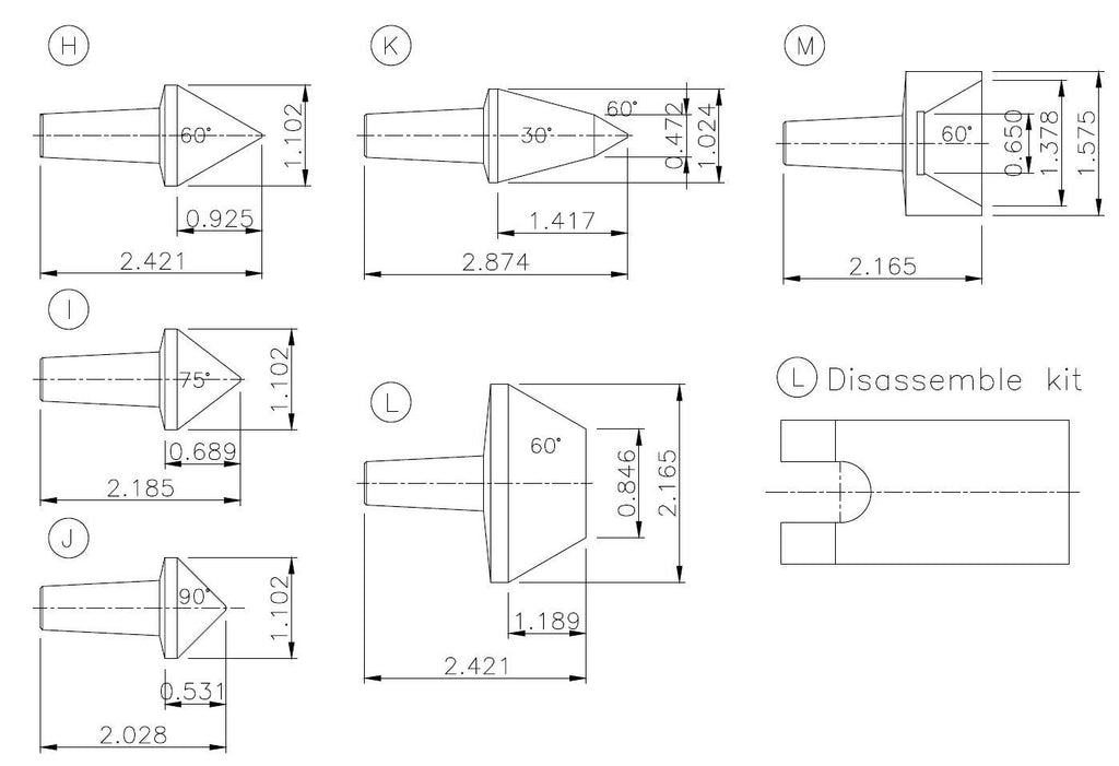 4BNI MT4 CNC Interchangeable Points Live Center ( 051004)- Parts Dwg