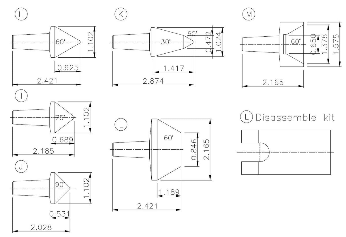 4BNI MT4 CNC Interchangeable Points Live Center ( 051004)- Parts Dwg