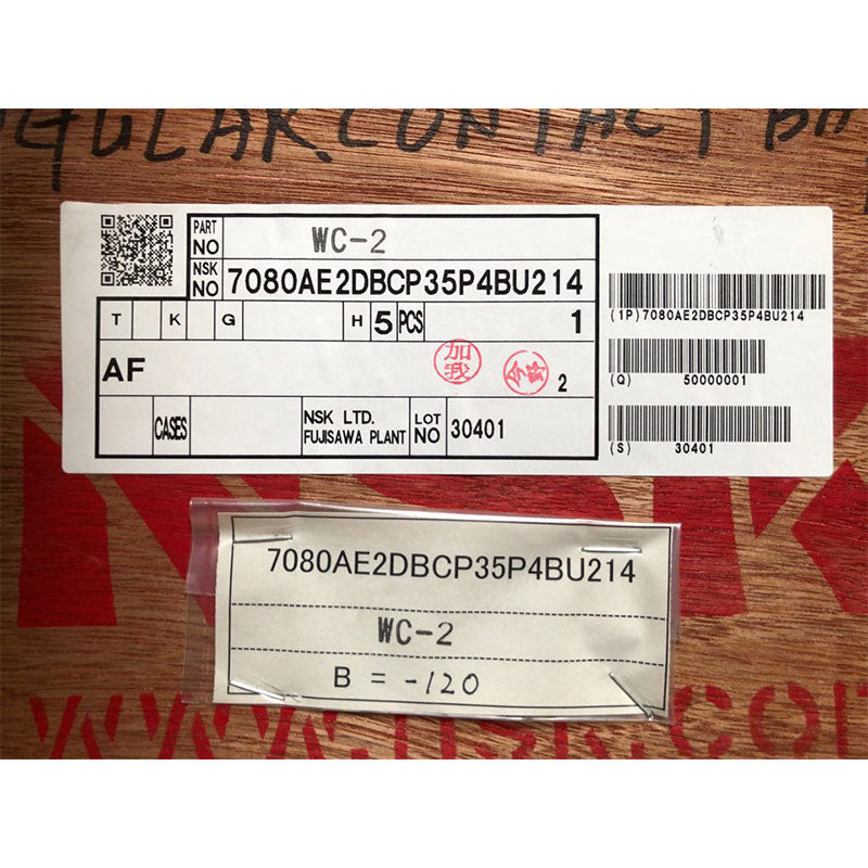 NSK Angular Contact Ball Bearing 7080AE2DBCP35P4BU214 Secondary image