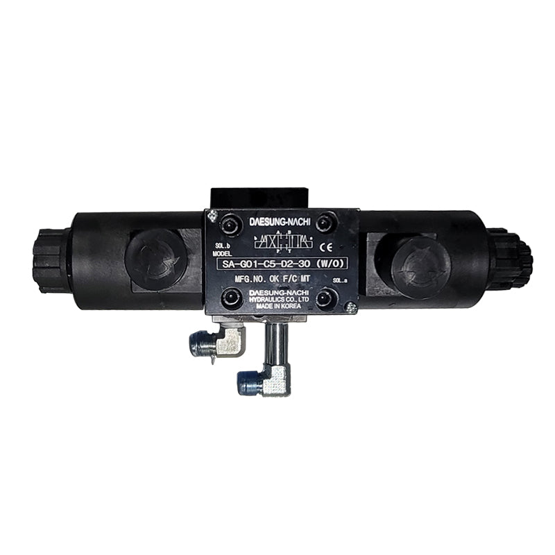 Top view of the Valve Assy (Quill) Valve assy 010, featuring detailed labeling and connection points for easy integration into hydraulic circuits.
