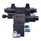 Back view of Valve Assy 006 (Finger), showcasing the hydraulic connections and labels