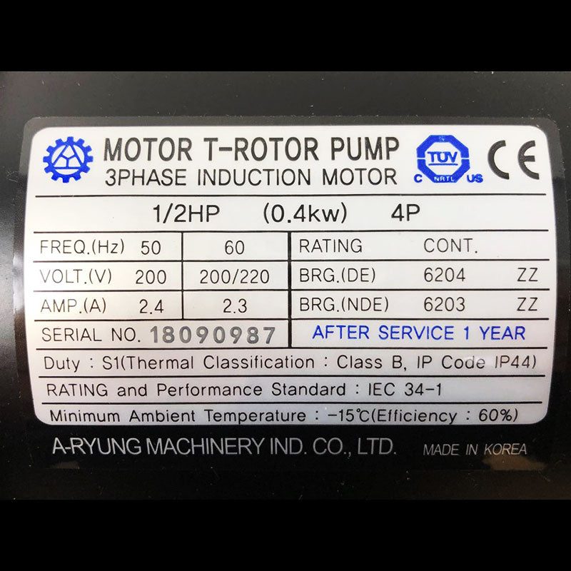 Aryung Motor T-ROTOR Pump AMTP400-212LNVT 