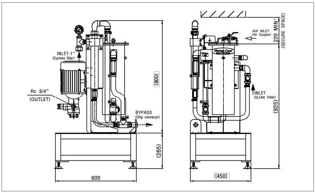 Aryung ACFS dimension drawing