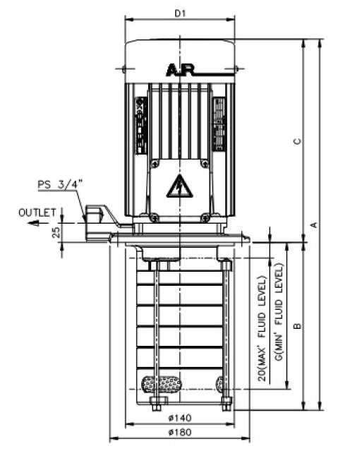 Aryung ACHK 8 dimension drawing