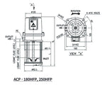 Aryung ACP-180HFP and 250HFP dimension drawing