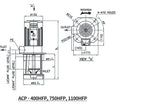 Aryung ACP-400HFP, 750HFP and 1100HFP dimension drawing