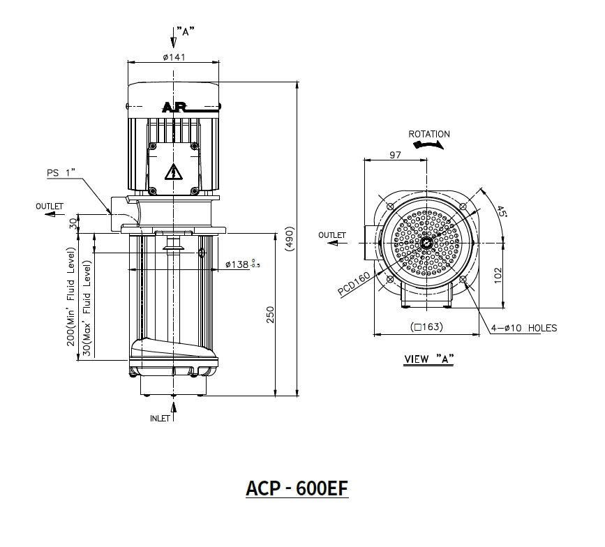 Aryung Coolant Pump ACP-750EF (50/60 Hz) Secondary image