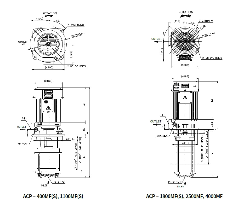 Aryung ACP-MF(S) dimension drawing