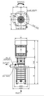 Aryung ACRK 10 screw outlet (B) dimension drawing