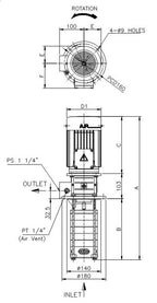 Aryung ACRK 3 screw outlet (B) dimension drawing