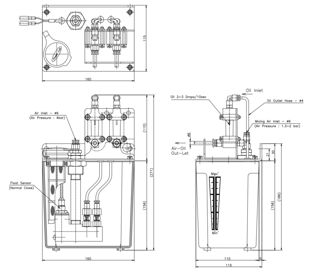 Aryung ADLP dimension drawing