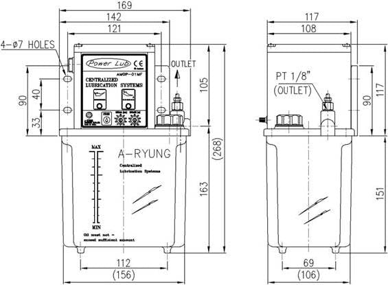 Aryung AMGP-01M(F) dimension drawing