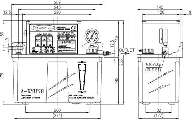 Aryung AMGP-01MF-T03 dimension drawing