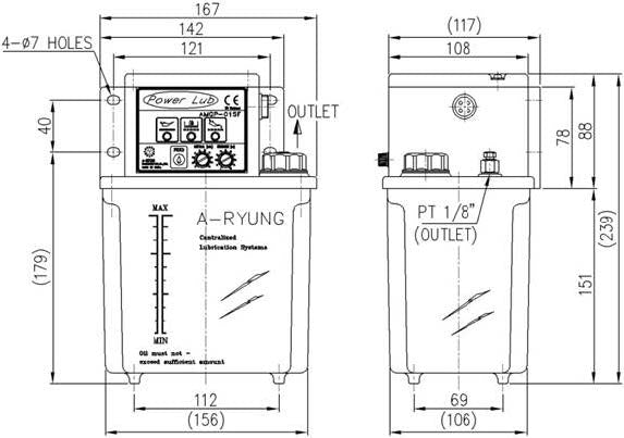 Aryung AMGP-01S(F) dimension drawing