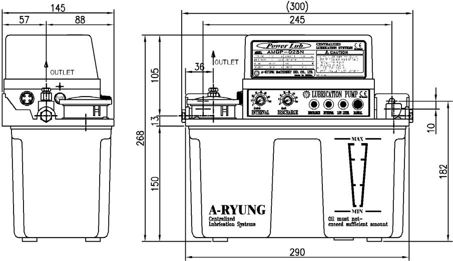 Aryung AMGP-025N dimension drawing