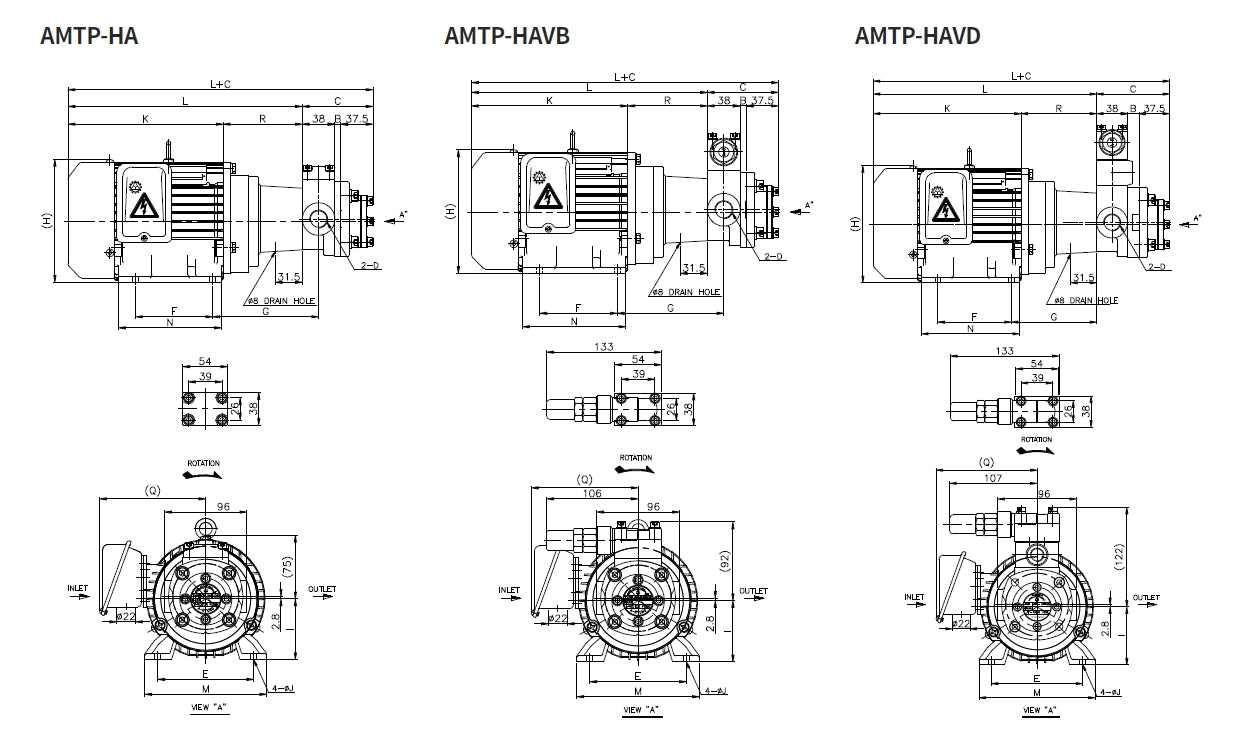 Aryung Motor T-Rotor Pump AMTP-220HA / HAVB / HAVD (50/60 Hz) Secondary image