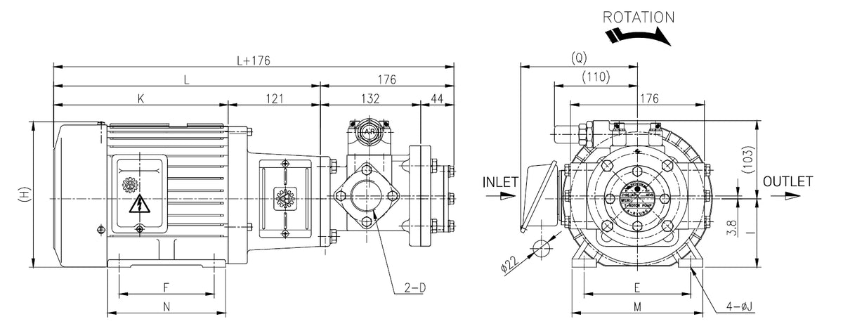 Aryung AMTP-HFVB dimension drawing