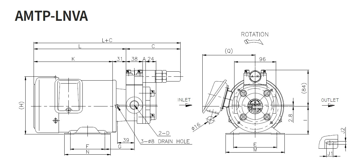 Aryung Motor T-Rotor Pump AMTP-216LN VA / VB / VT (50/60 Hz) Secondary image