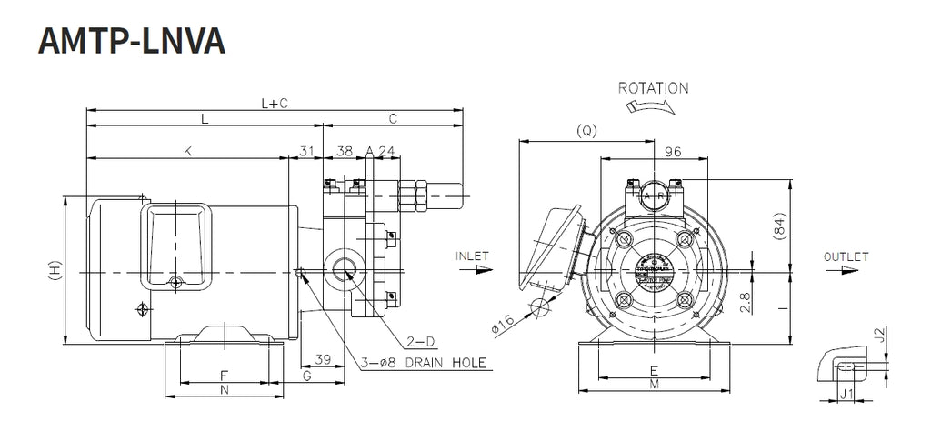 Aryung AMTP-LNVA dimension drawing