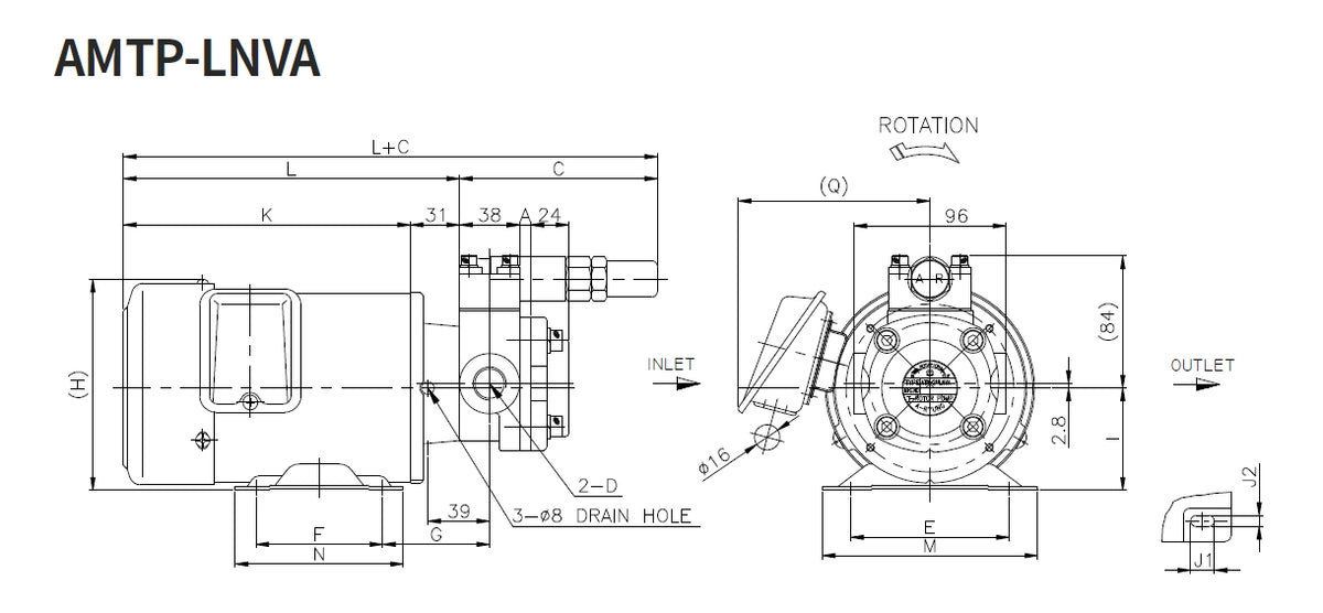 Aryung AMTP-LNVA dimension drawing