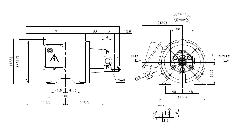 Aryung AMTP-MS/MT dimension drawing