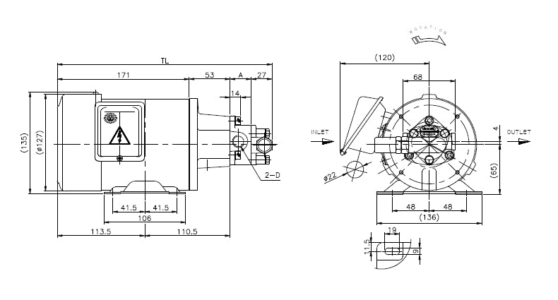 Aryung AMTP-MSVB/MTVB dimension drawing