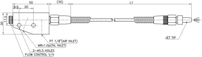 Aryung JET nozzle dimension drawing