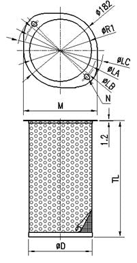 Aryung ASF suction filter, figure 2 dimensions
