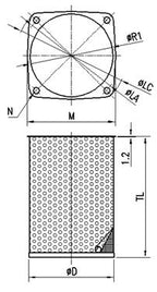 Aryung ASF suction filter, figure 3 dimensions
