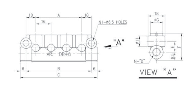 Aryung DB distributor dimension drawing