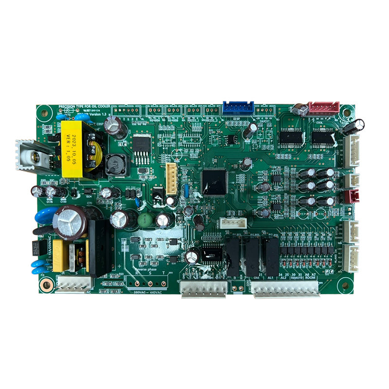 Control Board CL100A13 for Kwangrim Oil Chillers featuring multiple electronic components and connectors on a green circuit board Main image