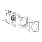 Schematic drawing of the D-Handle assembly for LS MCCB, illustrating the component parts and their positions.