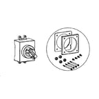 Detailed schematic of the D-Handle installation for LS MCCB, including all necessary hardware components.