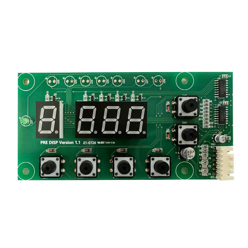 Top view of KR Nanocon display board CL100A13-2-D with digital display and buttons