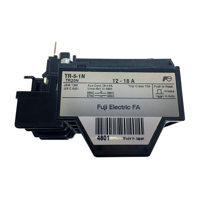 Side view of Fuji Thermal Overload Relay TR-5-1N/12-18A showing detailed specifications
