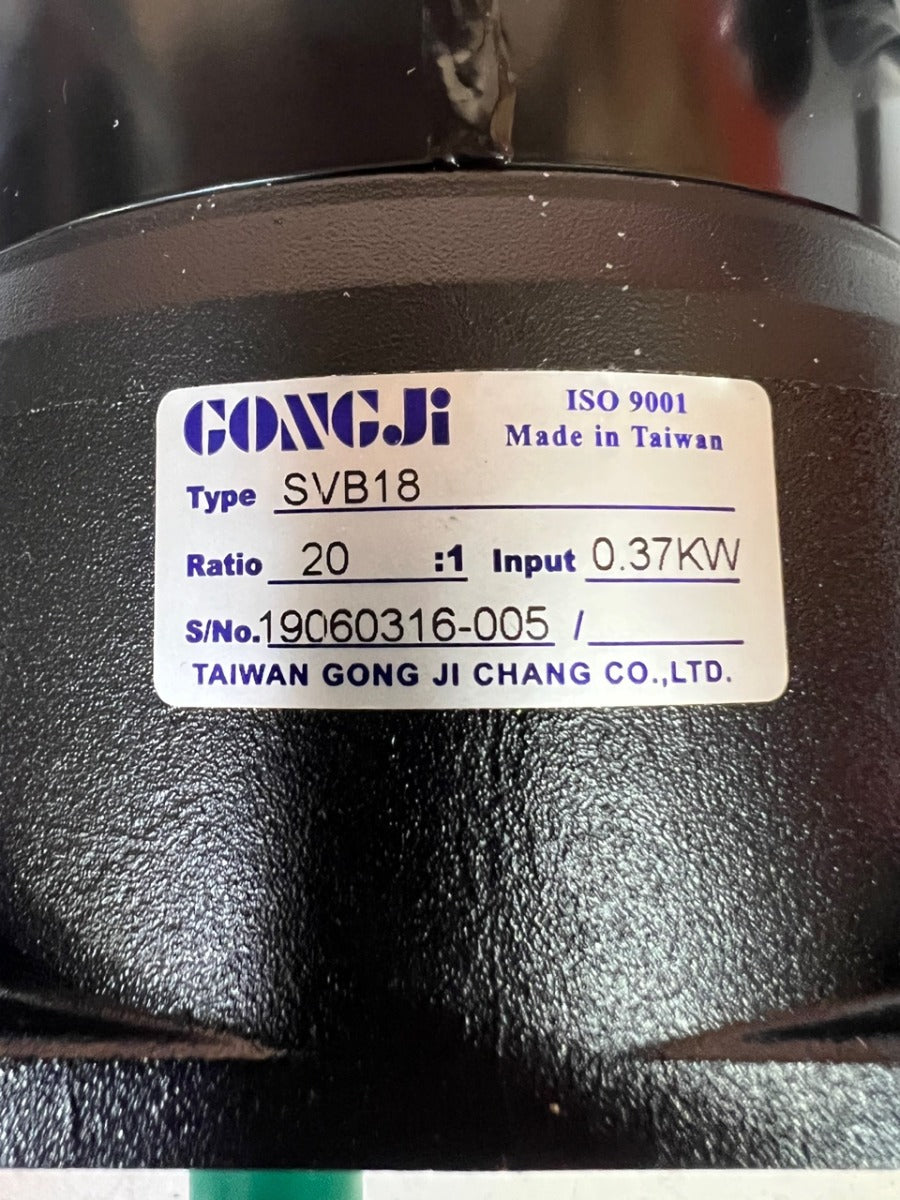 Gong ji Induction Motor label with ratio and input
