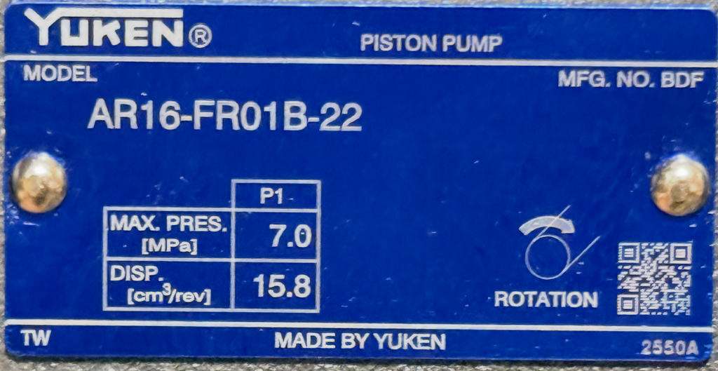 Hydraulic Motor 2.2kW Piston Pump AR16-F-R-01-B-20