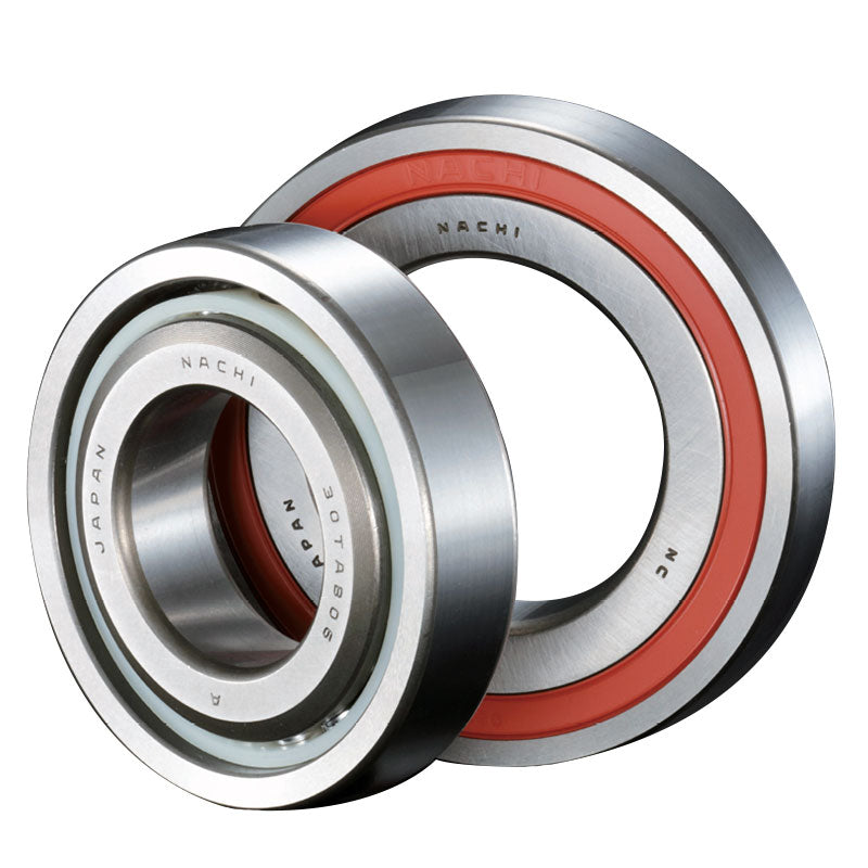 Nachi Support Bearing 25TAB06U with a resin cage and increased ball count for greater rigidity and efficient handling of radial and axial loads.