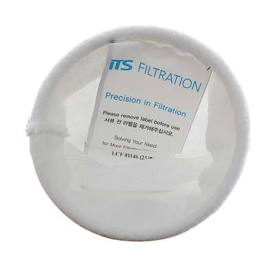 Top view of Kemtech Bag Filter PF 30-20SF LCF 25 Micron showing filter tag and polypropylene ring