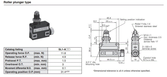 Azbil Compact Horizontal Limit Switch SL1-A