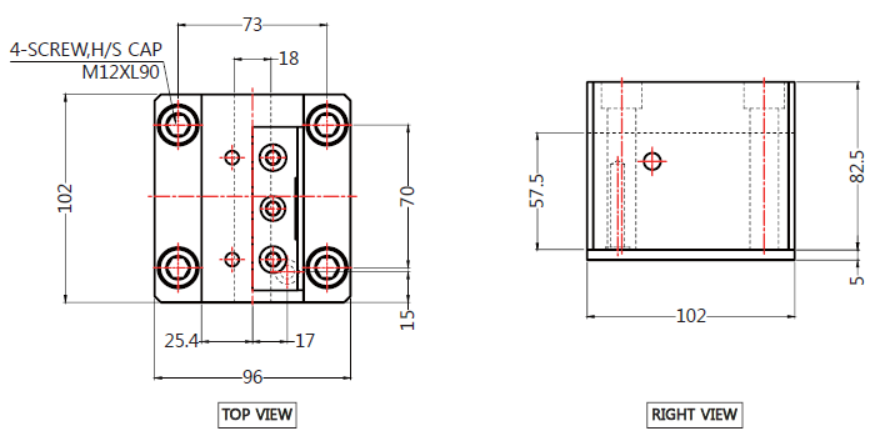 EWS Face tool Holder Product Drawing