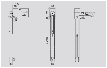 KEM Oil Skimmer KOS-370S external dimensions drawing