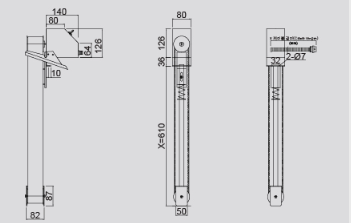 KEM Oil Skimmer KEM-670 external dimensions drawing