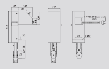 KEM Oil Skimmer KOS-351MC external dimensions drawing