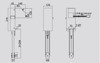 KEM Oil Skimmer KOS-361SC external dimensions drawing