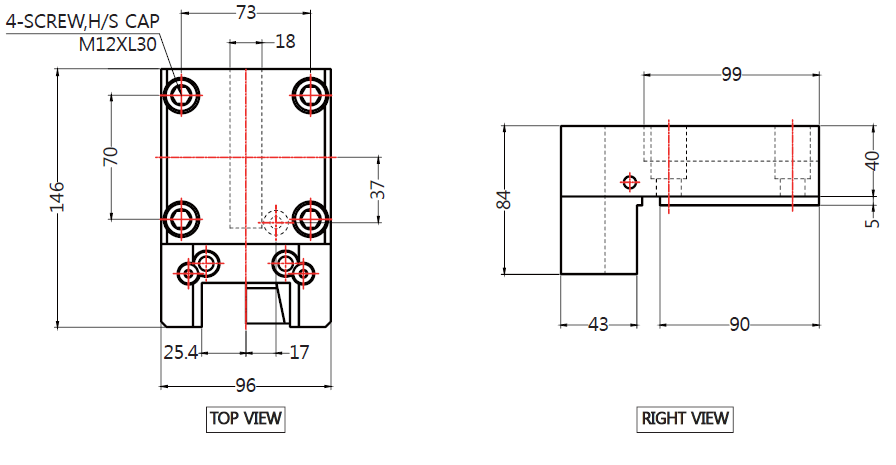 EWS Boring Tool Holder 218BMT254DL40 Product Drawing
